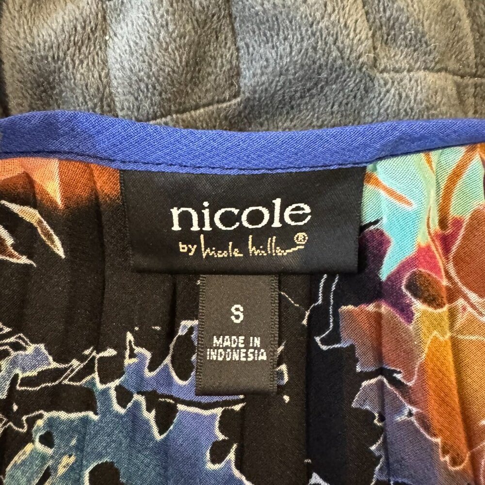 Nicole by Nicole Miller Women's Multicolor Pleated & Flowy Sleeveless Top - Picture 4 of 6
